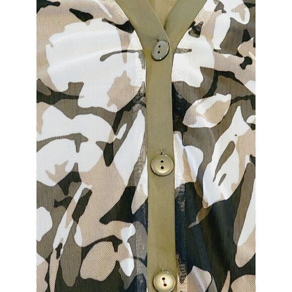 Chico's 1 Camouflage Jacket Mesh Lightweight Button Up Cover Up Medium - Picture 3 of 7